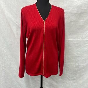 Calvin Klein cardigan with gold metal zipper, size XL